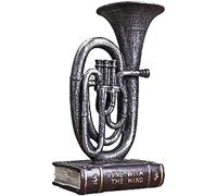 GECOKU Strumento Musicale Vintage Staute e Scultura Ornamento in Resina retrò Artigianato per la Decorazione Regali di Favore per Feste di Capodanno di Natale (Colore : Argento)