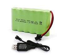 Gecoty® - Batteria ricaricabile NI-MH AA da 7,2 V, 2400 mAh, con cavo di ricarica (spina SM)