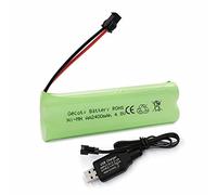 Gecoty® Batterie AA ricaricabili Ni-MH, pacco batterie 4.8v 2400 mAh RC con cavo di ricarica e spina SM per telecomando auto, illuminazione, utensili elettrici