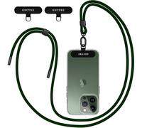 Gectre Catena per cellulare universale, adatta per tutti gli smartphone, con 2 patch universali, cinturino per cellulare adatto per tutte le custodie standard (verde scuro)