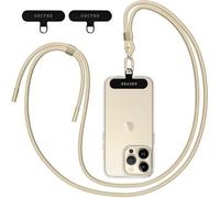 Gectre Catena per cellulare universale, adatta per tutti gli smartphone, con 2 patch universali, cinturino per cellulare adatto per tutte le custodie standard (oro)