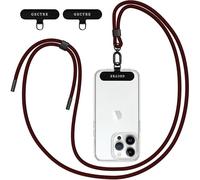 Gectre Collana per cellulare universale, adatta per tutti gli smartphone, con 2 patch universal, cinturino standard (rosso vinaccia)
