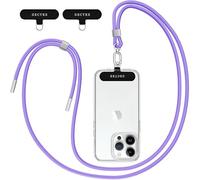 Gectre Collana per cellulare universale, adatta per tutti gli smartphone, con 2 patch universali, cinturino per cellulare adatto per tutte le custodie standard (blu-viola)