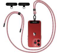 Gectre Collana per cellulare universale, adatta per tutti gli smartphone, con 2 patch universali, cinturino per cellulare adatto per tutte le custodie standard (rosso arcobaleno)
