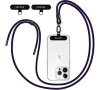Gectre Collana per cellulare universale, adatta per tutti gli smartphone, con 2 patch universali, cinturino per cellulare adatto per tutte le custodie standard (viola scuro)