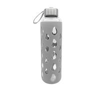 GEDA LABELS Silicone Grigio Pietra, Borraccia in Vetro Unisex Adulto, 500 ml
