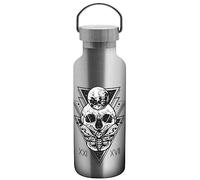 GEDA LABELS Unisex - Adulto Skull Mystic - Thermos da 500 ml, colore: Argento/Nero