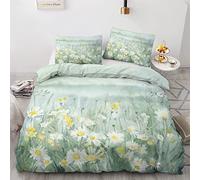 GEDAEUBA Copripiumino Matrimoniale 260x240 Margherite - Set di Biancheria da Letto Stampato Reversibile in Microfibra Morbido, Copri Piumino e Federe 50x80, con Cerniera