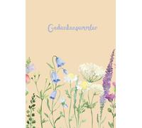 Gedankensammler- Notizbuch, Tagebuch, liniert, 79 Seiten, gelb mit floralem Muster