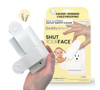 Geddy's Mom: Shut Your Face - Copertura di sicurezza per presa a chiusura automatica per presa duplex a 1 vite, a prova di bambino e bambino, copertura per presa a muro