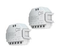 GeDi - Interruttore Intelligente DUAL R3 2-Gang 2-Way Smart, Modulo Automazione Domestica APP e Controllo Vocale, Wi-Fi, 3 Modalità, Porte, Tende, Luci, Elettrodomestici (2 Pezzi)