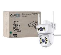 GeDi - Telecamera Wi-Fi PTZ 3MP Doppia Lente 4 LED IR e 8 LED Array Per Videosorveglianza di Sicurezza Esterna Con APP ICSee Rilevamento Movimento Allarme PT-02 Con Slot Memoria SD