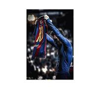 GeDiz Messi - Poster con stella del calcio su tela, decorazione artistica da parete per soggiorno e camera da letto, senza cornice, 50 x 75 cm