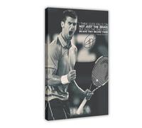GeDiz Novak Djokovic, poster motivazionale su tela, decorazione per camera da letto, ufficio, camera da letto, regalo, con cornice, 30 x 45 cm
