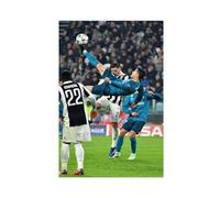 GeDiz Poster su tela con stella del calciatore Cristiano Ronaldo, decorazione per camera da letto, ufficio, camera da letto, regalo, senza cornice, 20 x 30 cm