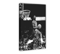 GeDiz Poster su tela di Della Stella Del Basket Michael Jordan (1), decorazione per camera da letto, sport, ufficio, stanza, regalo, con cornice, 30 x 45 cm