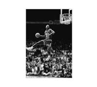 GeDiz Poster su tela NBA Slam Dunk Contest Michael Jordan, decorazione artistica da parete per soggiorno e camera da letto, senza cornice, 20 x 30 cm