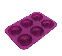 GEDMRT 6 - Cavity Silicone Donut Form | Non - Stick Baking Pan for Oven/Microwave/Freezer | Food - Grade Donut Maker for Cake, Chocolate & Desserts | BPA - Free, Simple to Maintain (Purple)