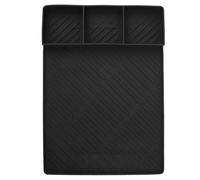 GEDMRT BBQ Grill Mats with Attachment | High Temp Silicone Baking Tray & Drip Pan | Reusable Griddle Protector for Blackstone/Gas/Charcoal Grills | Easy Maintain Oil Splatter Guard (Black)