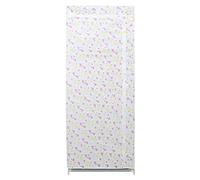 GEDMRT Non Woven Fabric Clothes Closet Organizer | Zippered Folding Wardrobe with Hanging Rod | Storage Shelf for Clothes/Shoes/Toys | 70x45x155cm, Easy Assembly (Warm little flower)