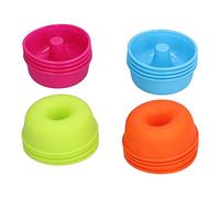 GEDMRT Silicone Donut Baking Pan 16pcs | Reusable Baking Cups for Muffins/Cupcakes/Puddings | Oven, Microwave & Fridge Safe | Non - Stick & Simple Maintenance