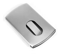GEDMRT Stainless Steel Business Card Holder | Hand Push Type Card Case for Safe Storage | Portable Name Card Organizer for Business / Office / Networking