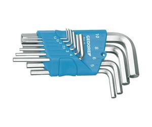 Gedore 1505408 H 42-10 Hexagon Allen Set Chiavi Per Esadecimali Viti 10 Pezzi