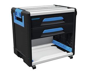 GEDORE Box Utensili WorkMo B2, 2 Cassetti, 1 scomparto, Plastica e Alluminio, con Chiave, Modulo per Carrello Portautensili, Vuoto, 1110 WM-221