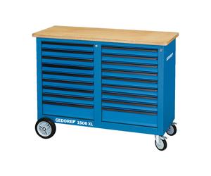 Gedore Carrello a banco e portautensili, l 1,25 m, con 18 cassetti Quantità:1