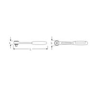 STAHLWILLE - Cricchetto reversibile con dentatura fine, 1/4 pollice, a sbloccaggio rapido QuickRelease, Modello: 1/4 1/4