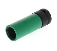 Vaso de impacto 1/2", con casquillo de protección, forma larga 19 mm
