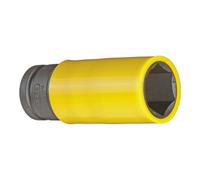 GEDORE Red Chiave a Bussola per Cerchi in Lega per Avvitatore con Boccola Protettiva, 1/2 pollici, 12.5 mm, Esagonale, 22 mm, Giallo Traffico, Auto e Officina, K19 LS 22