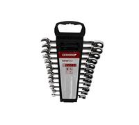 GEDORE Red Chiave Combinata a Cricchetto, Set di 12 Pezzi, Reversibile, 8-19 mm, Inclinata, Chiave a Cricchetto Combinata, R07205012