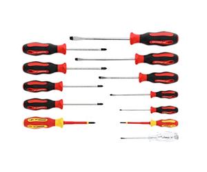 GEDORE Red Giravite Cercafase Professionale, Set di 12 Pezzi, Cacciavite Isolato VDE Stella e InTaglio, Utensile, R38002012