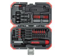 GEDORE Red - Set di punte a torsione, 43 pezzi, con cacciavite pieghevole con funzione a cricchetto, in pratica valigetta