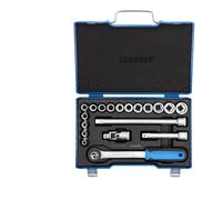 Gedore Set chiavi a bussola, 19 pezzi, esagonale, 1/2", 8-24mm, attrezzi, cricchetto, per auto, 19 JMU 3 Quantità:1