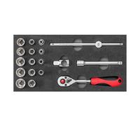 GEDOREred R22150020 - Set di chiavi a bussola 3/8 1/3, modulo CT, 8 pezzi