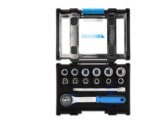 Gedore Set di chiavi a bussola, 14 pz, 12 facce, 1/4", 4-13mm, cricchetto, leva di inversione, per auto, D20 DMU 3 Quantità:1