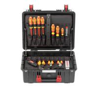 GEDORE Red R21652089 - Cassetta degli attrezzi per elettricisti, 89 pezzi, in valigetta di plastica molto robusta con molle a gas