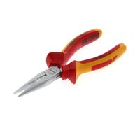 Gedore VDE Pinza piatta rotonda, elettronica, becchi lunghi, dentata, dritta, indurita induttivamente, lunghezza 160 mm, VDE 8132-160 H Quantità:1
