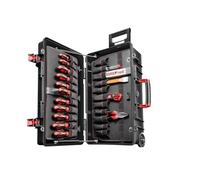 GEDOREred R21902124 - Trolley portautensili Meister XXL, 124 pezzi, in valigetta di plastica molto robusta con molle a gas