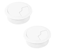 Gedotec 2 x Passacavi 60 mm Presa per cavo | Ufficio, passacavi bianco rotondo senza fili, passacavi da infilare | Canalina da scrivania
