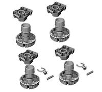 Gedotec 4 Set Cucine Base Piedini Regolabile Piedi Mobile in Plastica | Piedini Regolabili Altezza 80 mm | Set Completo | Piede Regolabile con 500 kg Portata|Qualità di Marca per il Tuo Zona Living