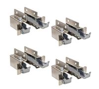 Gedotec appendiabiti appendiabiti armadio in metallo armadio a muro a vista | Capacità di carico 200 kg | Acciaio nichelato | armadio da cucina da avvitare- pensili - 4 coppie (8 pezzi)