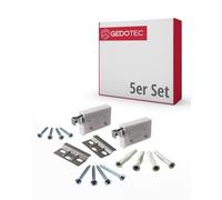 Gedotec Appendiabiti con guida di montaggio bianco | Portata 150 kg | 5 set completi - Appendiabiti per mobili con piastra di supporto e materiale di fissaggio per pensili | H10630