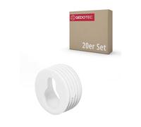 Gedotec Appendiabiti per armadi - 20 pezzi - supporto per armadi bianco - supporto per armadi inox e stabile - occhielli di sospensione - binario per armadi a muro - binario di montaggio per armadi -