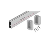 Gedotec Asta appendiabiti in argento opaco, 1500 mm, design con supporto in gomma, asta rettangolare per abiti, montaggio a parete, 30 x 12 mm, 1 set di tubi per armadio con materiale di fissaggio e 2