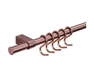Gedotec Barra da cucina design sistema a parete | Ottone bronzo opaco | set lunghezza: 900 mm | sistema con 5 ganci a S e materiale di fissaggio | 1 set completo - barra in metallo