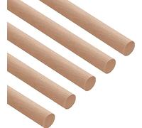 Gedotec Barra Rotonda Bauen Canne Artigianato Forniture Holz-Dübel Fai | Faggio Liscio | 6 x 1000 mm | Tondo | 5 Pezzi