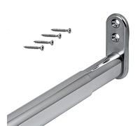 Gedotec Bastone Appendiabiti | TELEMAGIC OVALE | Acciaio 22 x 15 mm | 1 Set | Argento Cromato Lucido | Asta Telescopica Estensibile 900-1100 mm | Tubo flessibile telescopico per armadio